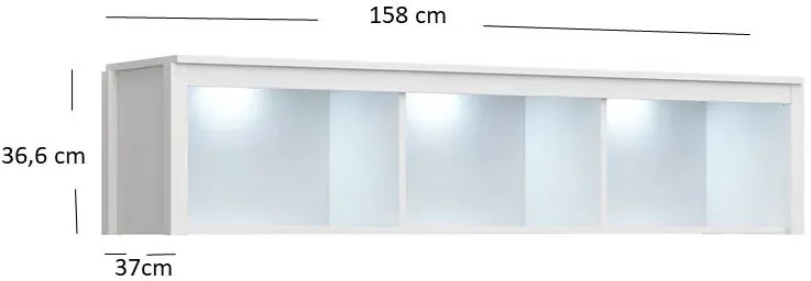 Biały regał wiszący do salonu nowoczesnego LED - Omaron 12X