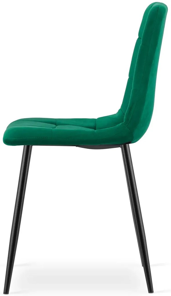 Ciemnozielone welurowe krzesło kuchenne L9-Z61