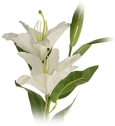 Sztuczny kwiat Konwalia, biały, dwa kwiaty ipączek, wys. 84 cm