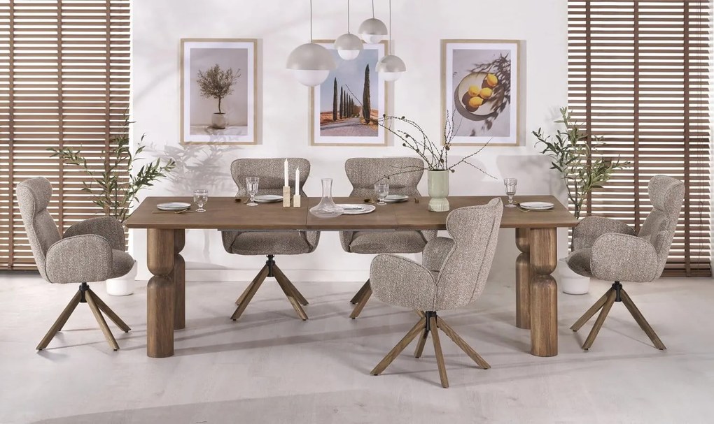 ELTON stół rozkładany 200-300x101x76 cm jasny orzech mieści 8-10 osób