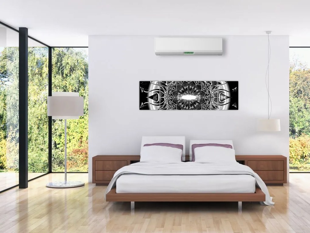 Obraz czarno-białych ozdób (170x50 cm)