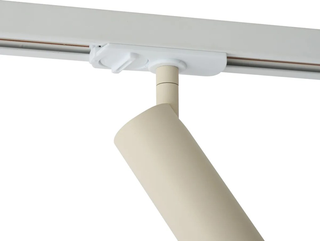 Nowoczesny system oświetlenia szynowego z 5 reflektorami biały z beżowym 1-fazowy GU10 35mm - Iconic Jeana Luxe