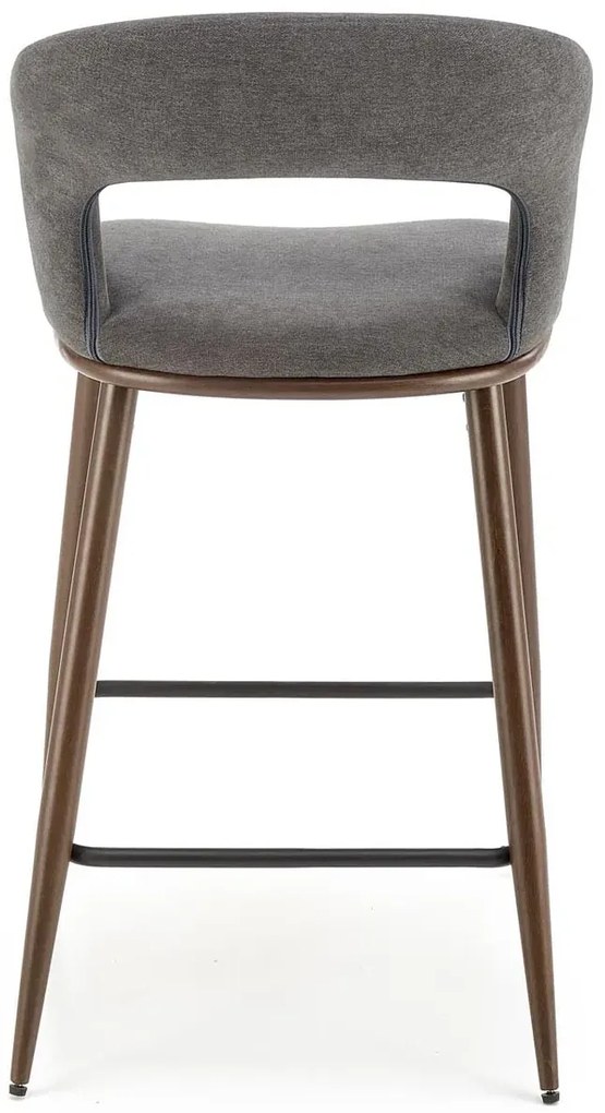 Welwetowy popielaty hoker z oparciem K7-S43