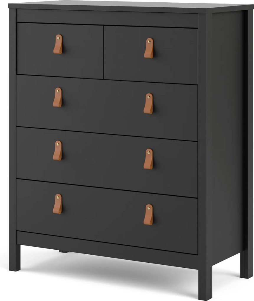 Czarna komoda pokojowa z szufladami Madrid 3+2