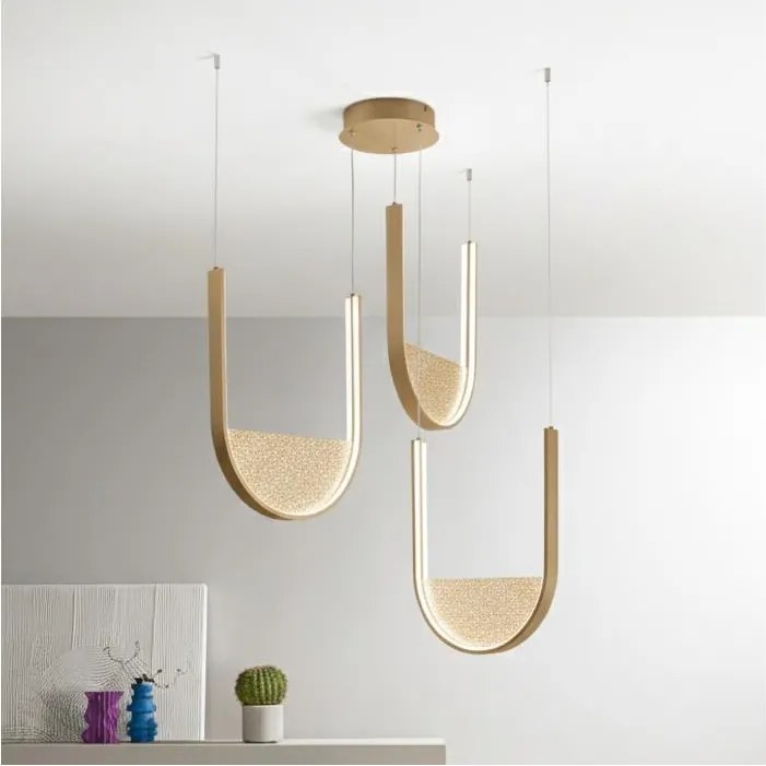 Ondaluce - Żyrandol LED ściemnialny na lince LOTUS LED/70W/230V złoty