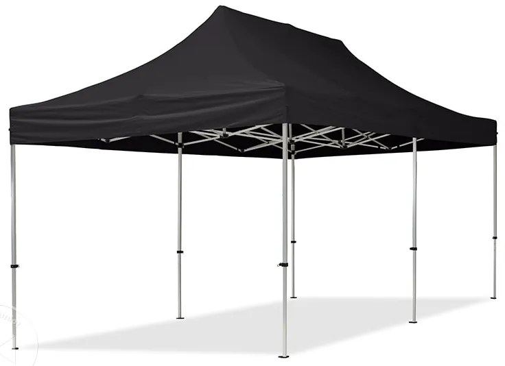 TOOLPORT 3x6 m Namiot Ekspresowy, ECONOMY Alu 32mm, ze ścianami bocznymi, okna panoramiczne, czarny - (59031)