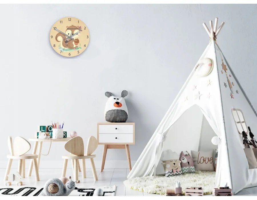 Zegar ścienny cichy do pokoju dziecięcego drewniany nowoczesny dekoracyjny