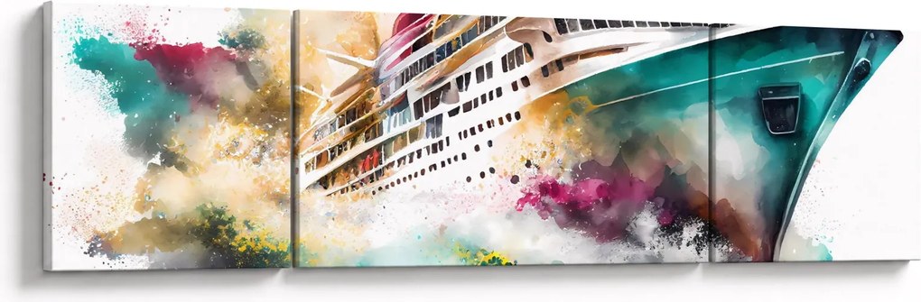 Obraz - Akwarela morska (170x50 cm)