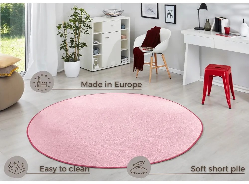 Jasnoróżowy okrągły dywan ø 133 cm Fancy – Hanse Home