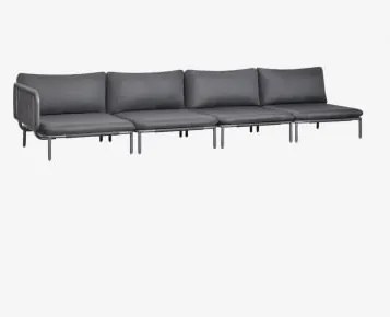 Modułowa Narożna Sofa Ogrodowa 4-częściowa Ze Stali Roubly Grafitowa Szarość - Sklum