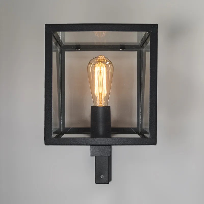 Zewnetrzna Industrialna kwadratowa lampa ścienna zewnętrzna czarna IP23 - Rotterdam Nowoczesny Oswietlenie zewnetrzne