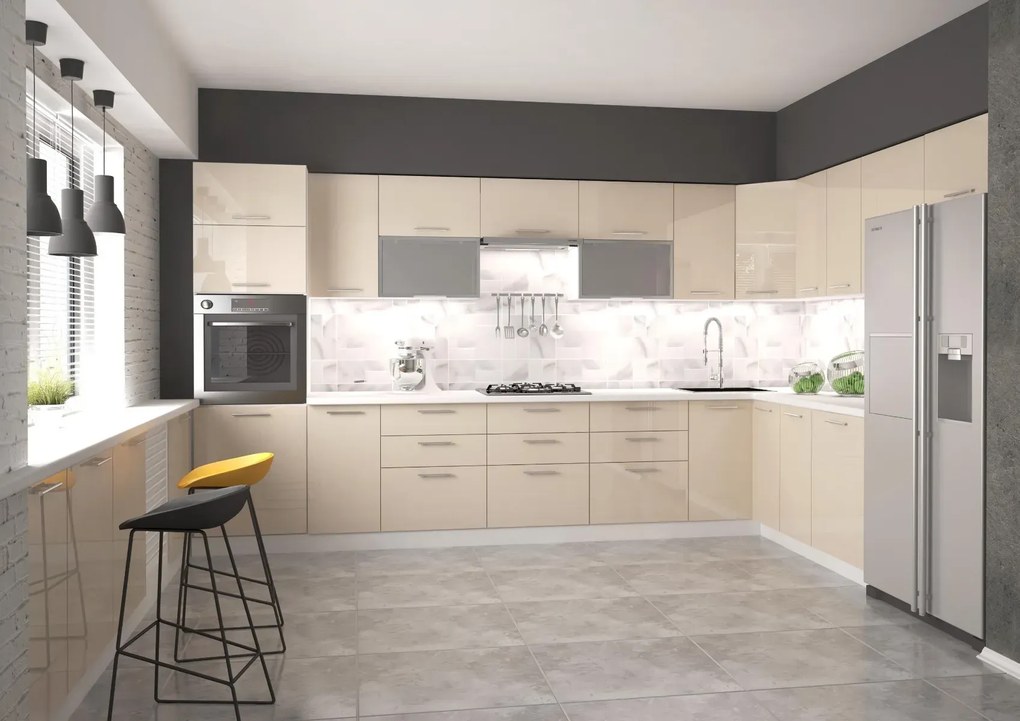Szafka pod zlew 60 VENTO DK-60/82 beżowy połysk HALMAR