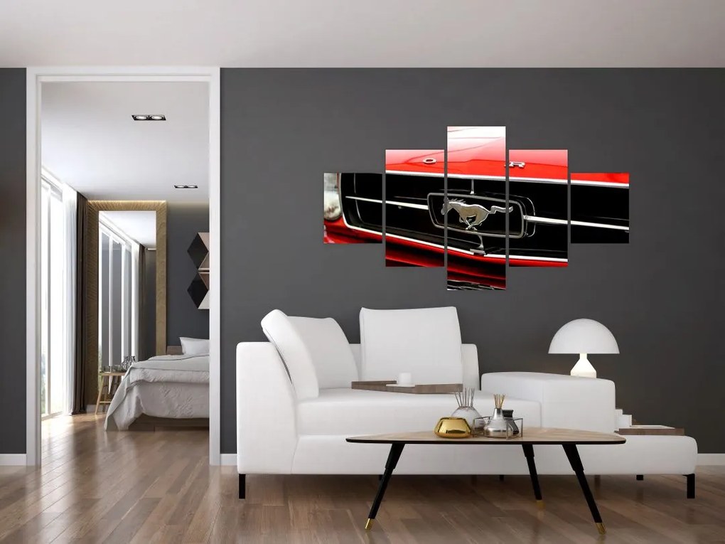 Obraz - Szczegół czerwonego samochodu (125x70 cm)