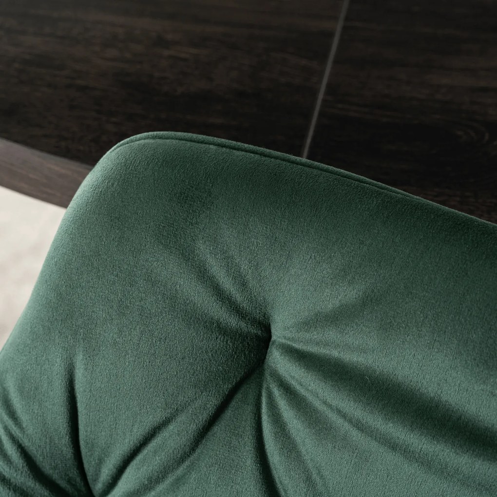 Krzesło Tapicerowane do Salonu MODESTO Zielone Welurowe Nowoczesne Loft