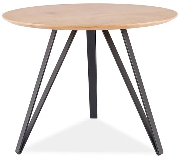 PROMOCJA Dębowy stół jadalny z czarnymi nogami TETIS 100x100 II jakość