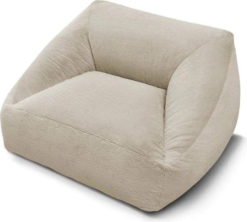 Beżowy worek do siedzenia z imitacji futra Lilibet – Bobochic Paris