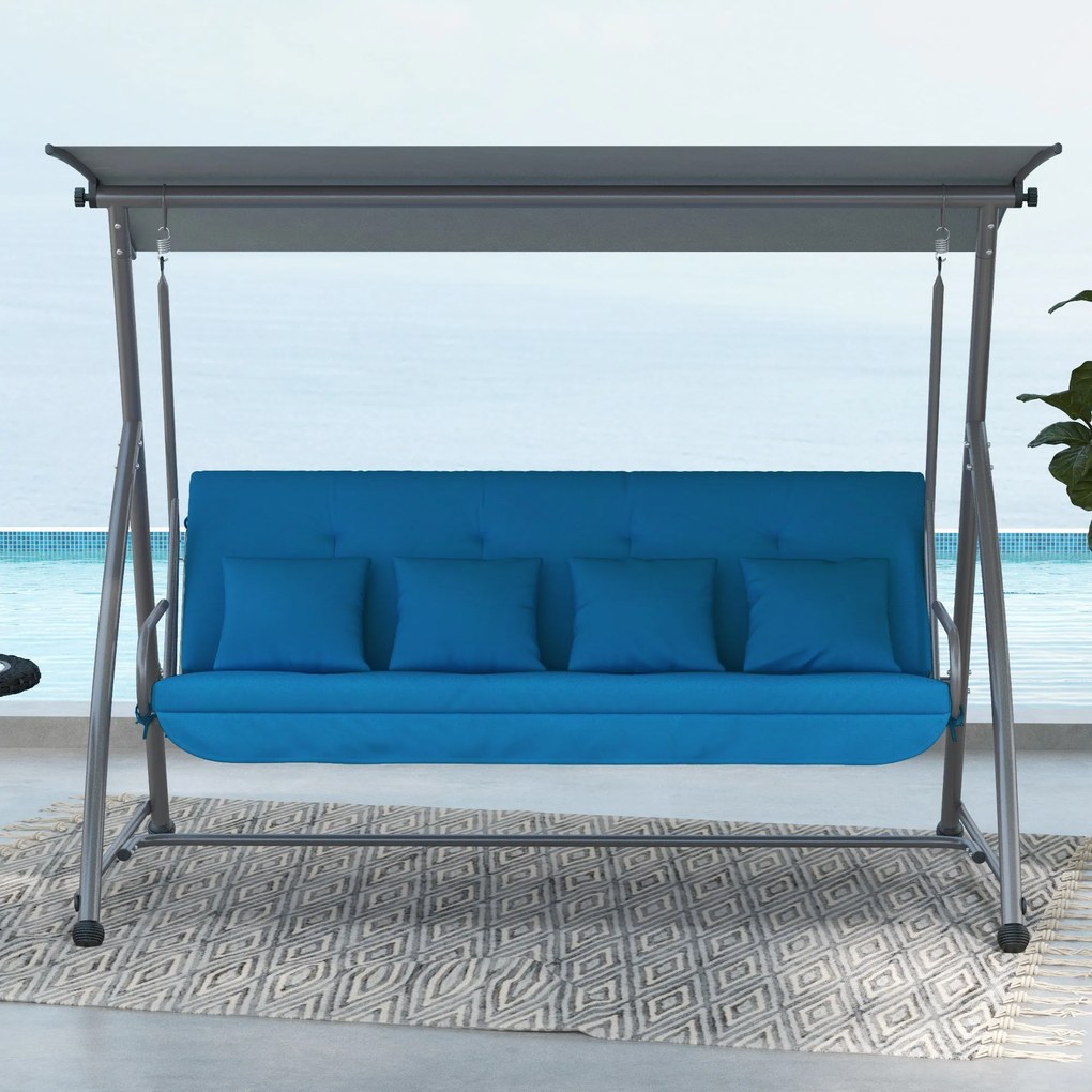 Outsunny 170 cm siedzisko dla huśtawki Hollywood, niebieski