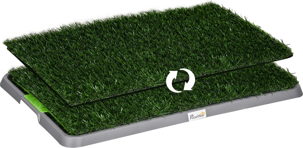 PawHut Toaleta dla Psa z Sztuczną Trawą, Otwory Drenażowe, Wodoszczelna, 67x41x3,5cm, Zielona