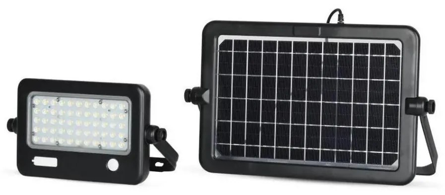 LED regulowany reflektor solarny 10W 3,7V 4000K IP65 z czujnikiem + USB