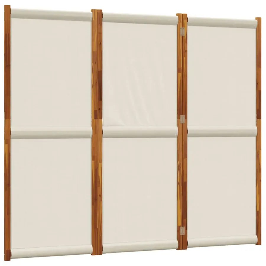 Jasnoszary parawan pokojowy z drewnianą ramą P6-B35