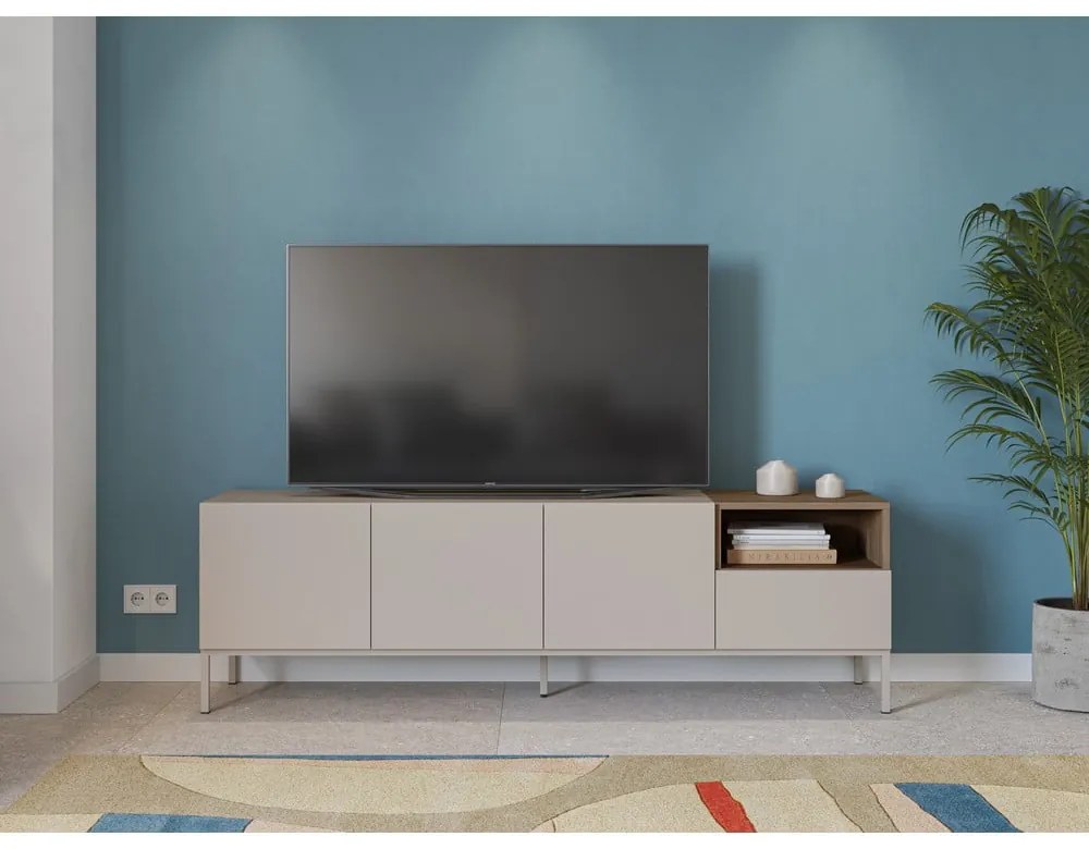 Kremowa szafka pod TV 180x55 cm Cailin – Marckeric