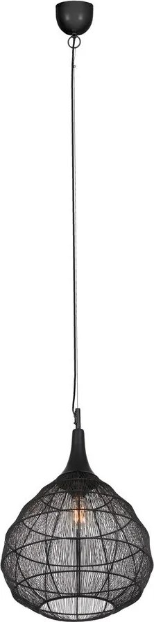 Lampa wisząca w kolorze matowej czerni z metalowym kloszem Soraya – Trio