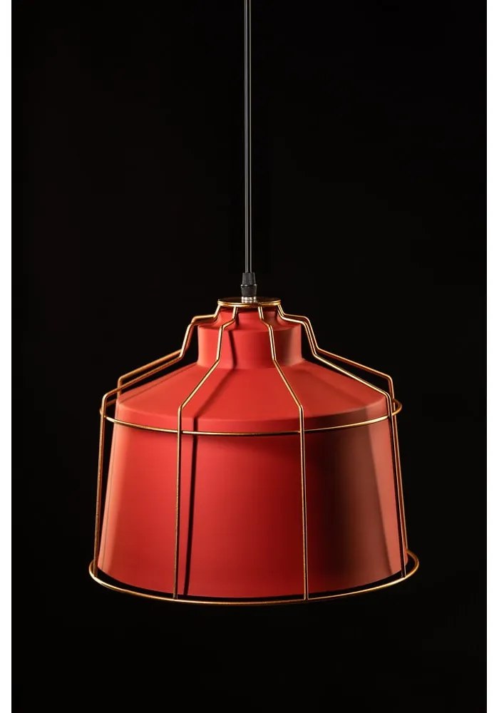 Czerwona lampa wisząca z metalowym kloszem ø 32 cm Goa – GTV
