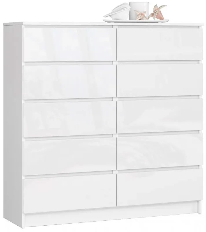 Biała komoda w połysku z szufladami S5-F77