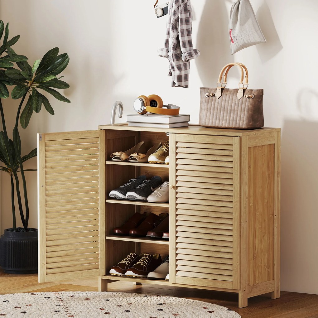 HOMCOM wąska szafka na buty, rattan, wąska, wysoka, drewno, mała szuflada, cienka | Aosom PL