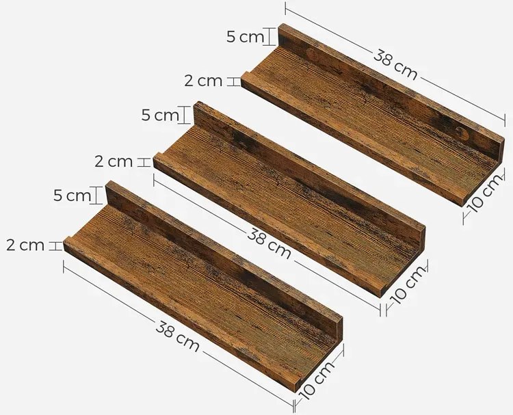 Zestaw 3 półek industrialnych wiszących R3-M70