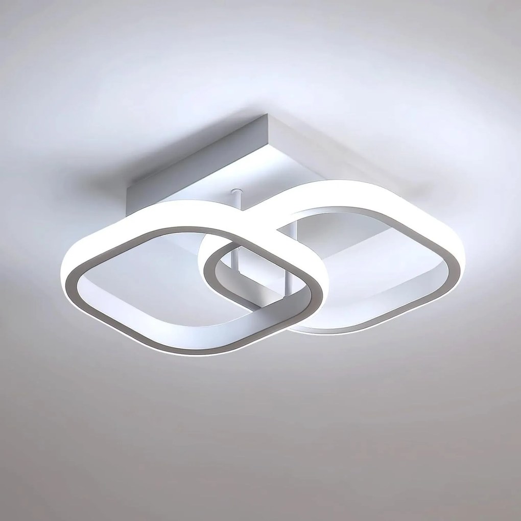 Plafon lampa LED sufitowa kwadrat metalowa AT66-2SL-Biała