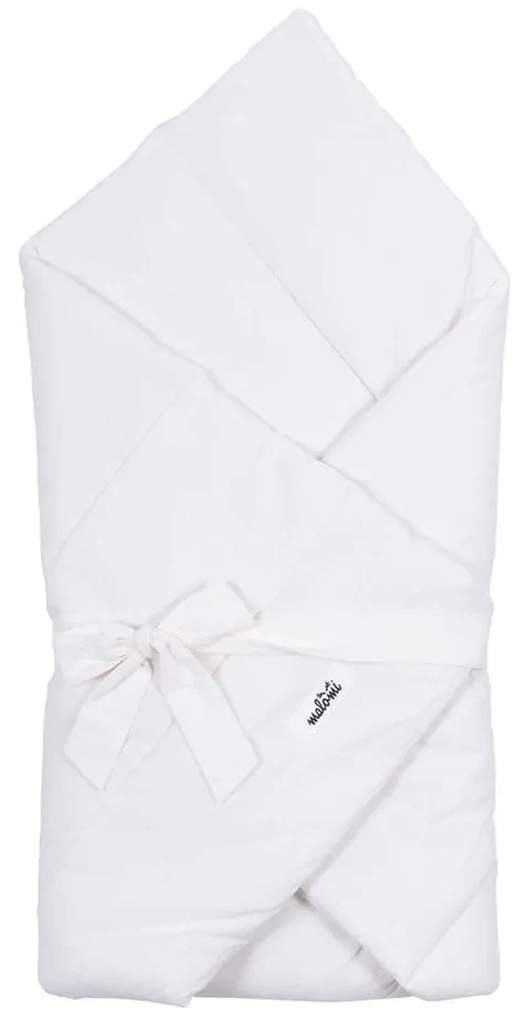 Biały bawełniany rożek niemowlęcy 75x75 cm – Malomi Kids