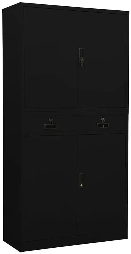 Czarna zamykana szafa na segregatory L3-R19