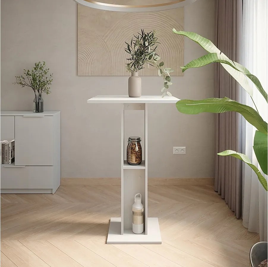 Stół barowy biały 65x65x106 repose