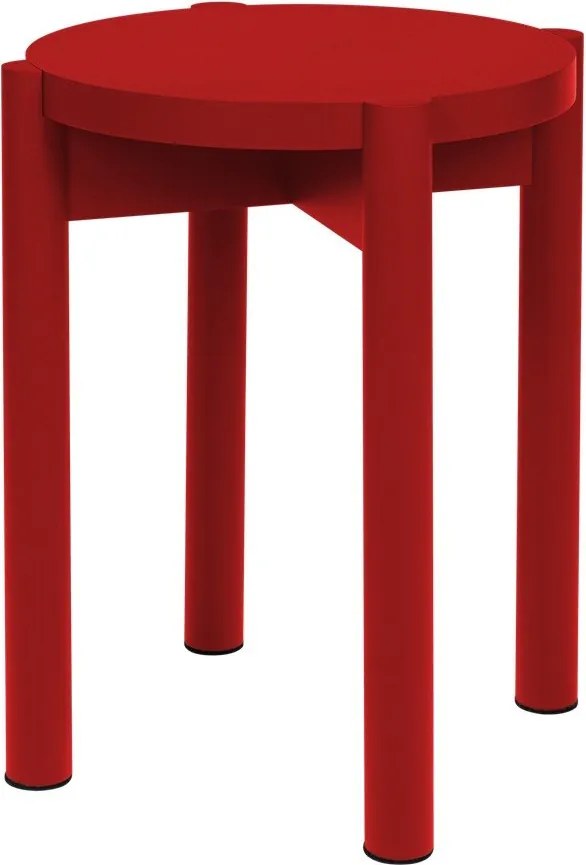 Czerwony stołek z litego drewna bukowego Hopp – noo.ma
