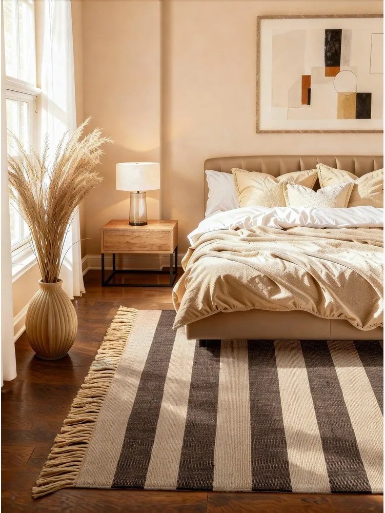 Czarny/kremowy dywan z juty dwustronny/tkany ręcznie 120x170 cm Playa – Hanse Home