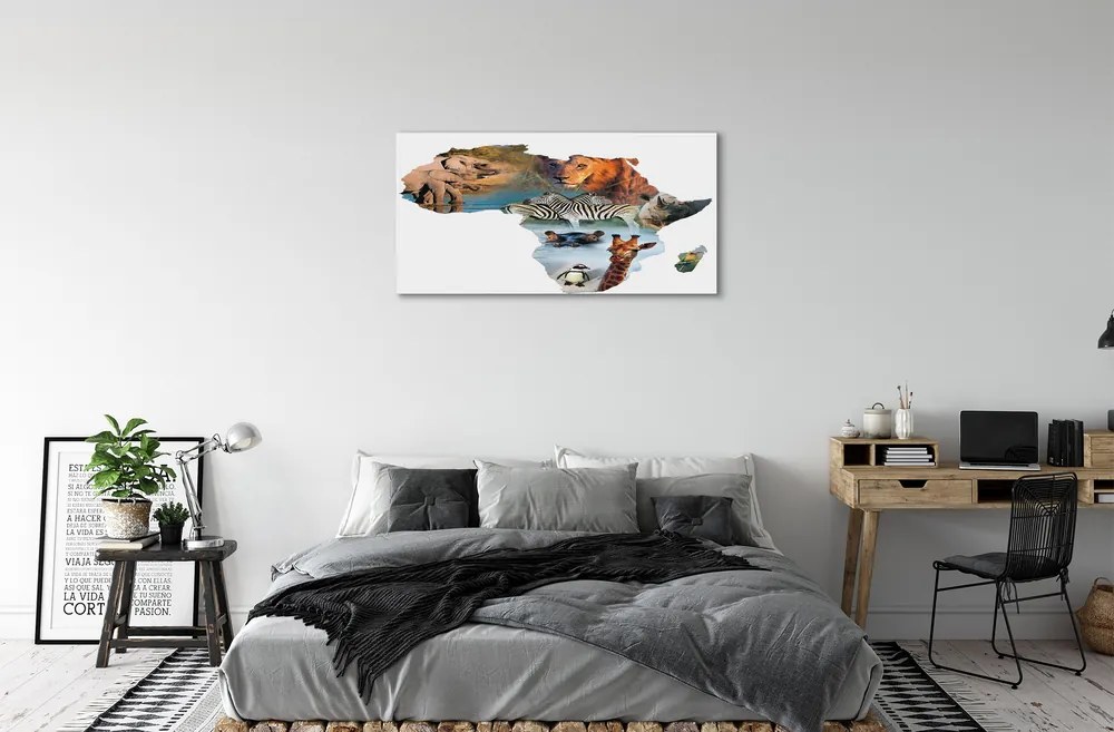 Duży obraz na płótnie Zebra, Żyrafa i Tygrys