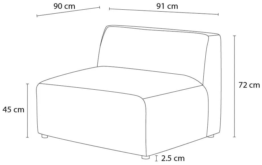 Brązowy moduł sofy z materiału bouclé (moduł środkowy) Megeve – Bobochic Paris