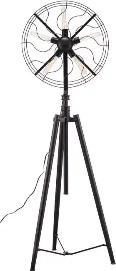 Lampa stojąca na statywie w formie wentylatora