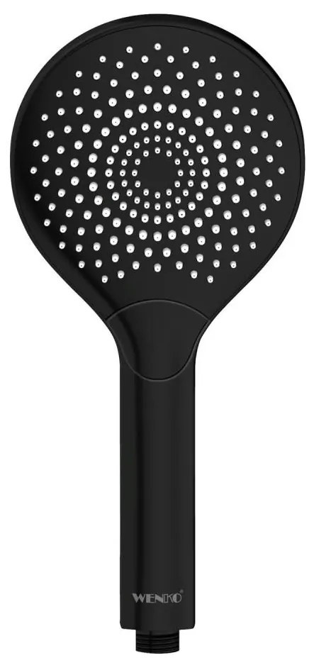 WENKO 24925100 - Głowica prysznicowa z systemem oszczędzania wody, średnica 12 cm, czarna