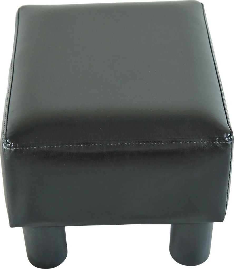 HOMCOM Podnóżek Pufa Uszak Czarny 40x30x24cm Wygodny Stołek do Siedzenia Stylowy i Praktyczny | Aosom PL