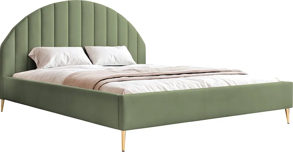 Łóżko tapicerowane WIERA SLIM z pojemnikiem na pościel na wysokich nóżkach