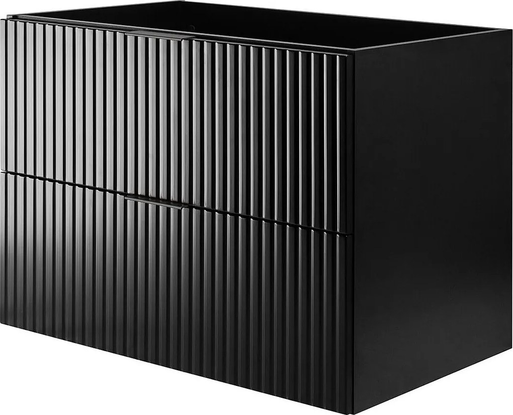 Szafka pod umywalkę, Czarny, 80 x 57 x 46 cm, uchwyt czarny, bez blatu