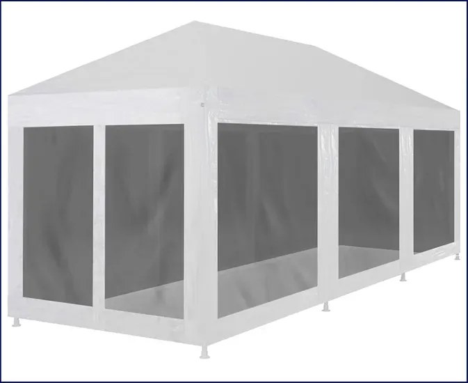 Biały namiot ogrodowy z siatkowymi ściankami K6-B35