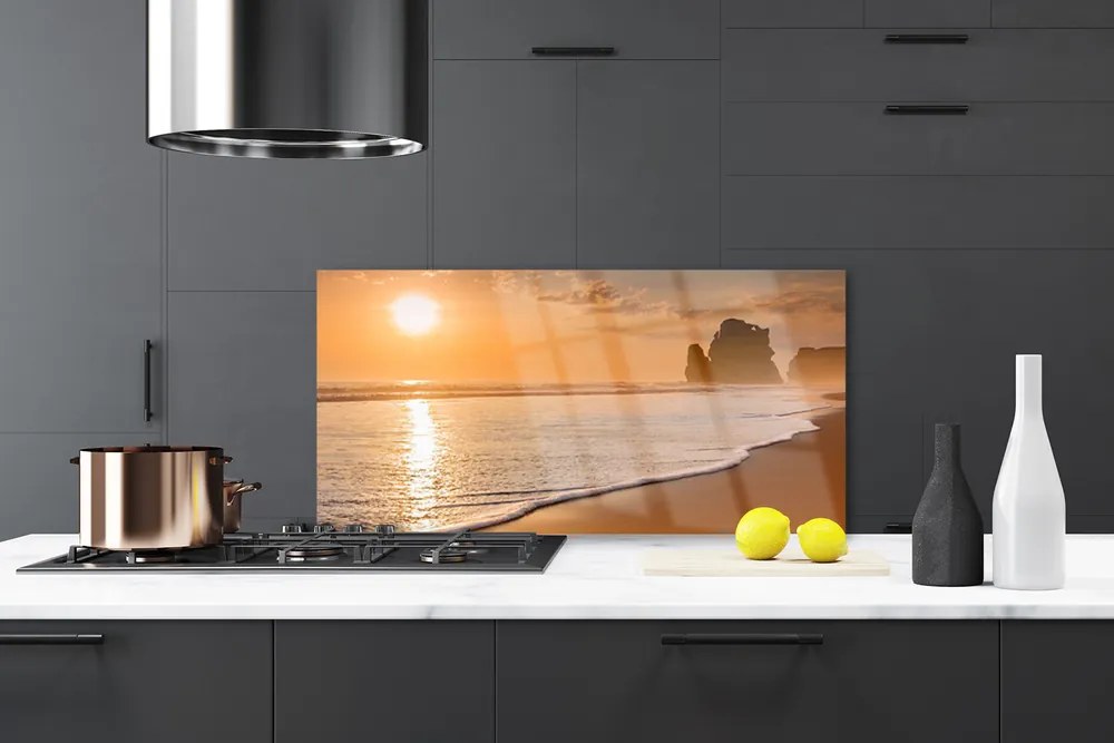 Panel Szklany Słoneczny Dzień na Plaży