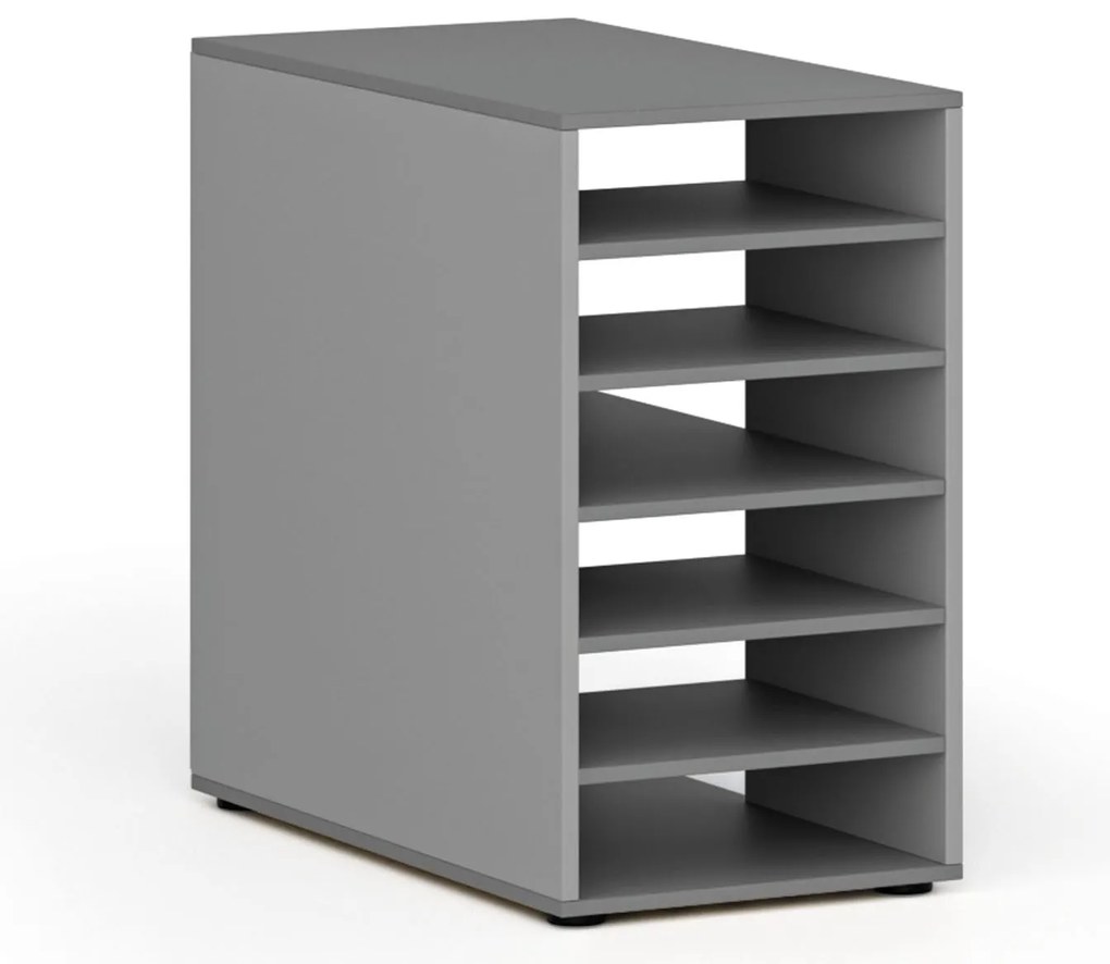 Szafka z półkami do biurka PRIMO GRAY, prawa, szary/grafit