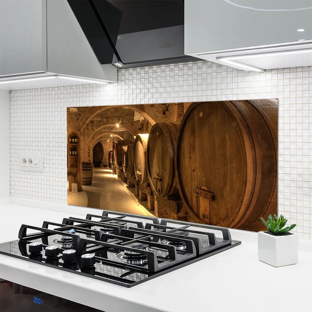 Panel nad blat kuchenny Drewniane Beczki W Starym Stylu
