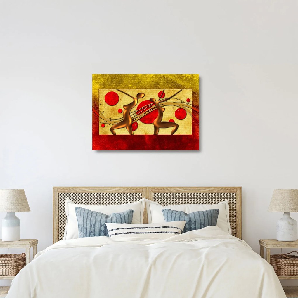 Abstrakcyjny obraz z dwiema kobietami (70x50 cm)