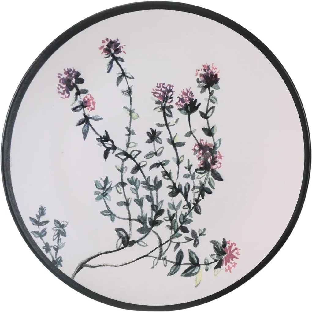 Zestaw 6 płytkich talerzy kamionkowych Herbal 25 cm