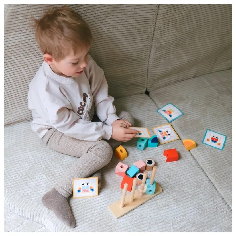 Tooky toy kreatywne drewniane klocki przestrzenne 3d krab